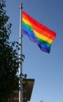 LGBT flag outside Cardinal Health headquarters in Dublin, Ohio