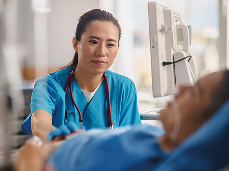 nurse treating patient